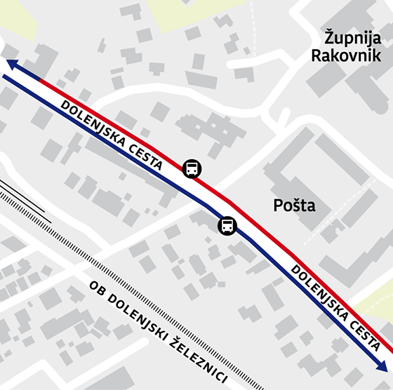 Dolenjska cesta od križišča z Rakovniško ulico do AC priključka